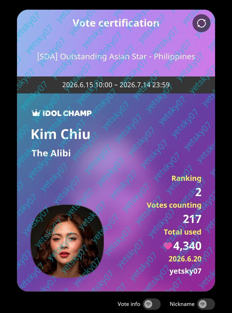 Yetsky07's tweet photo. Day 6:

#KimChiu #SDA2026 https://t.co/DOAQHPQIC9