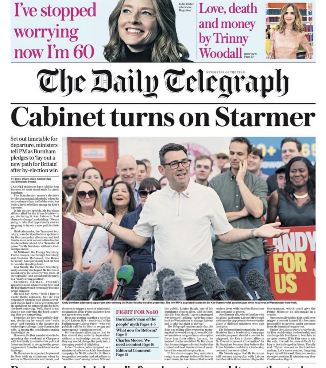 reece_dinsdale's tweet photo. Interesting how all the papers slant the Makerfield result towards the chaos in the Labour Party and not remotely towards the sound trouncing that the combined left wing vote gave to the combined right. https://t.co/NFAiPq54BG