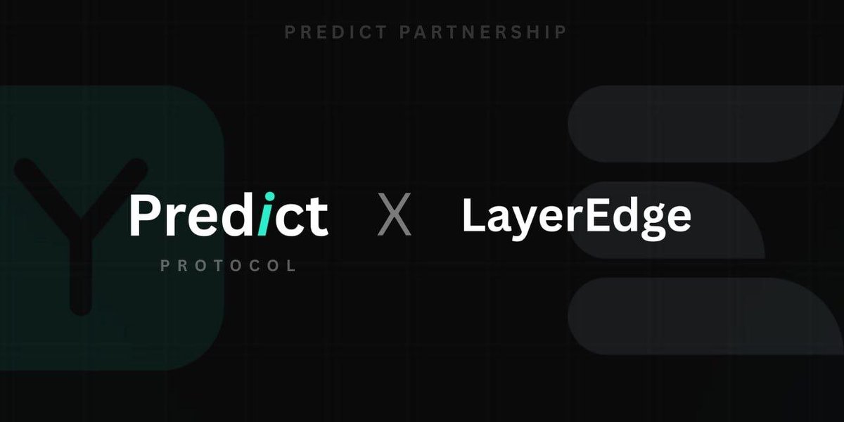 PredictFDN's tweet photo. Predict Protocol × @layeredge 

Permissionless prediction markets meet decentralized verification.

Predict's unified USDC liquidity vault on BNB Chain. LayerEdge's decentralized verification layer powering scalable zk-proof aggregation and settlement across multiple chains.

Two protocols. One direction.

Forecast what happens next.

Verify what happens next.

Predict gives users a place to price future outcomes. LayerEdge provides the infrastructure helping bring trust and verifiability to the decentralized internet.

Building the future of on-chain forecasting and decentralized coordination together.

Predict: https://t.co/ns6steEaYz

LayerEdge: https://t.co/DUuj4JogT5