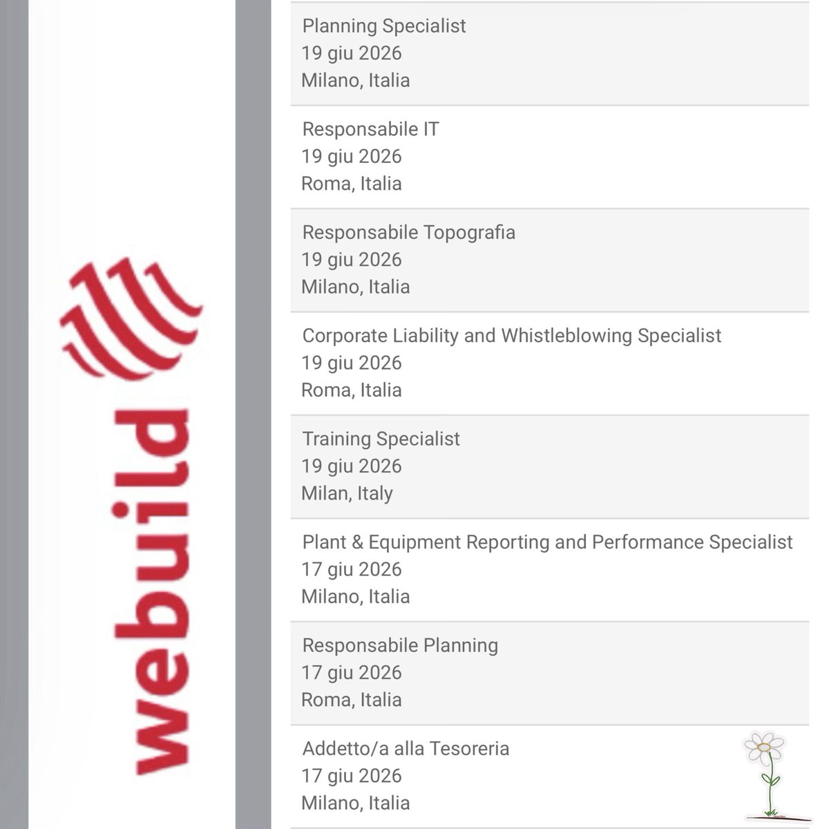 BiancoS_73's tweet photo. webuildgroup
Posizioni aperte:

https://t.co/J8NjtMCleJ

Segui anche i canali :

Whatsapp 

https://t.co/ddzqt1GM62

Facebook 

https://t.co/0SP5pFILGT

Instagram

https://t.co/wpH4JDeNyC

#concorso #lavoro 
#trasporti #Selezioni #ricercalavoro #lavocedelcantoniere #webuild https://t.co/PE7mGbhY4a