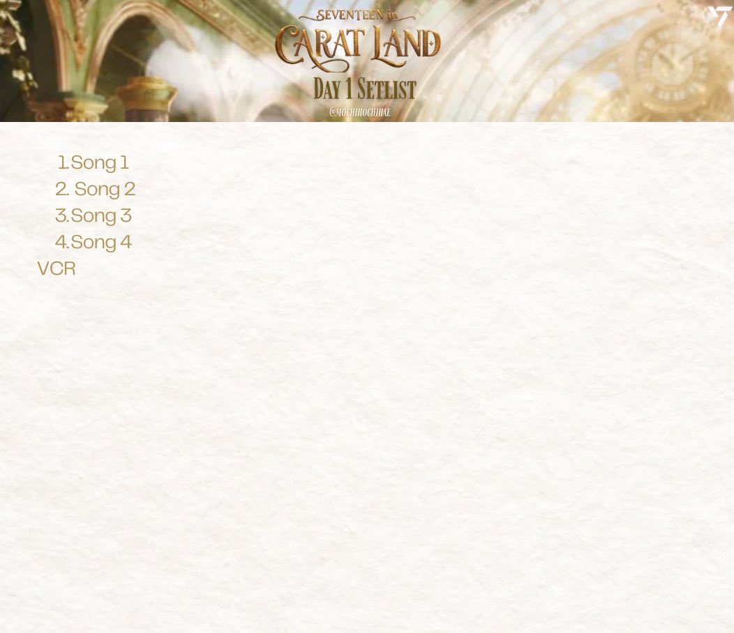 mochihochihae's tweet photo. caratland setlist in progress! will update and post after the show 🫶🏻 https://t.co/zzAecF0Hh5