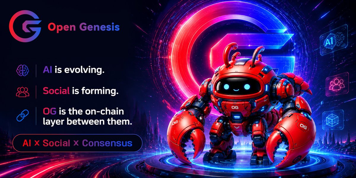 OpenGenesis_OG's tweet photo. AI is evolving into autonomous intelligence systems. 
Social is becoming structured, on-chain networks. 
OG connects both into one unified ecosystem. 

🐳AI = on-chain intelligence engine
🌊Consensus = coordination layer
🐬Social = persistent value network

No fragmented apps.
Only one evolving system.

OG
AI × Social × Web3 Infrastructure Layer 🚀

#OpenGenesis #OG #AI #Web3 #Onchain