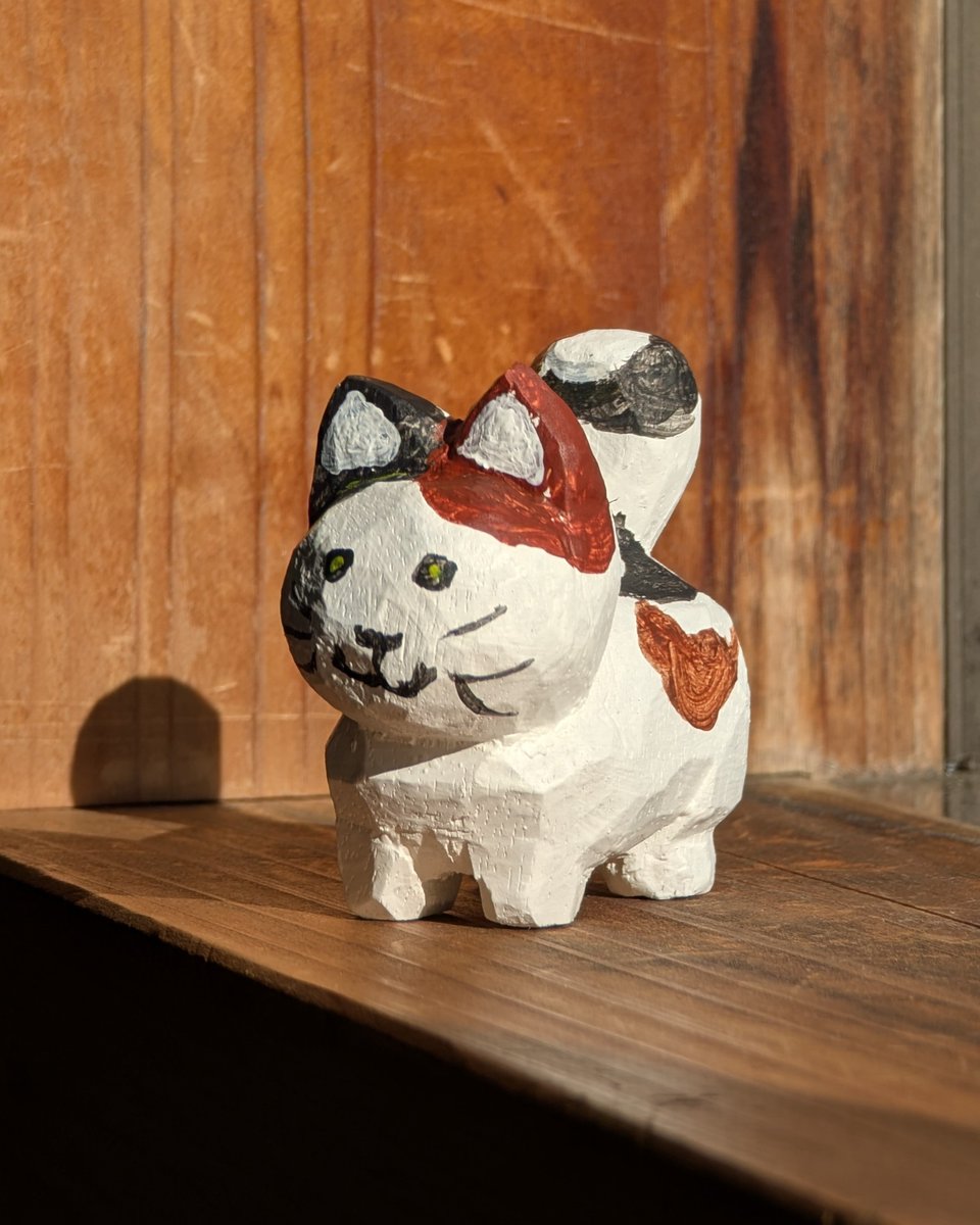 ねこ の木彫りです！ 完成日: 2026年04月02日 #木彫り教室生徒作品