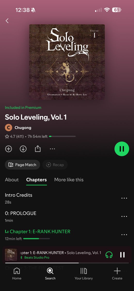 LightDarkness99's tweet photo. Always been curious so I decided to listen to this audiobook of solo levelling https://t.co/nvjPVZyQgP