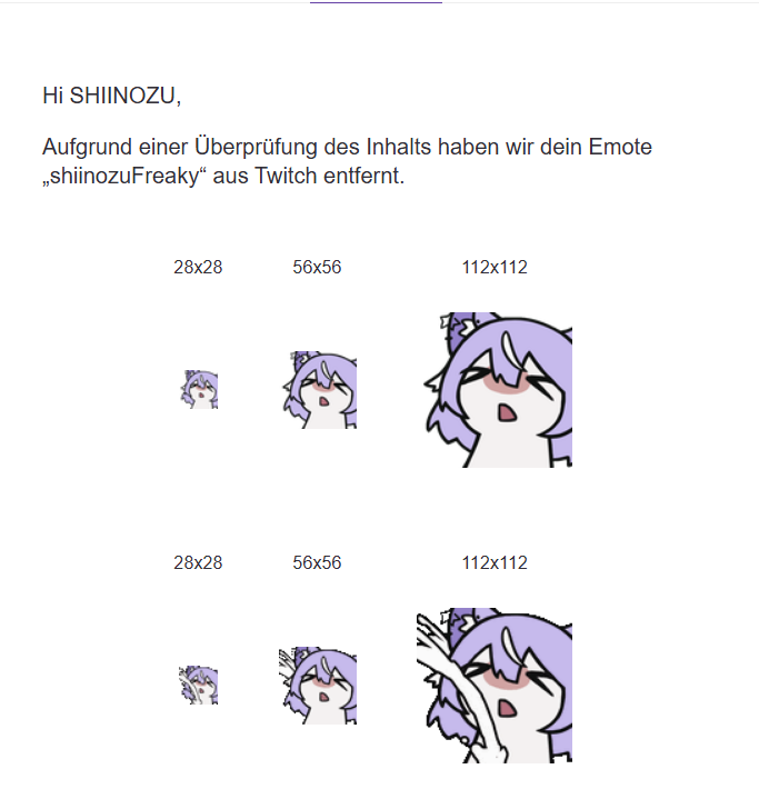 shiinozu's tweet photo. jetzt ist jemand durch meinen twitch account gegangen und hat alle meine freaky emotes gemeldet, daraufhin wurden 4 entfernt. WHY CANT I BE FREAKY? FICK DICH TWITCH!!!!!!!!!!!!! GRRRRRRRRRRRRRRRR 💢💢💢 https://t.co/xtbE8lrFTY