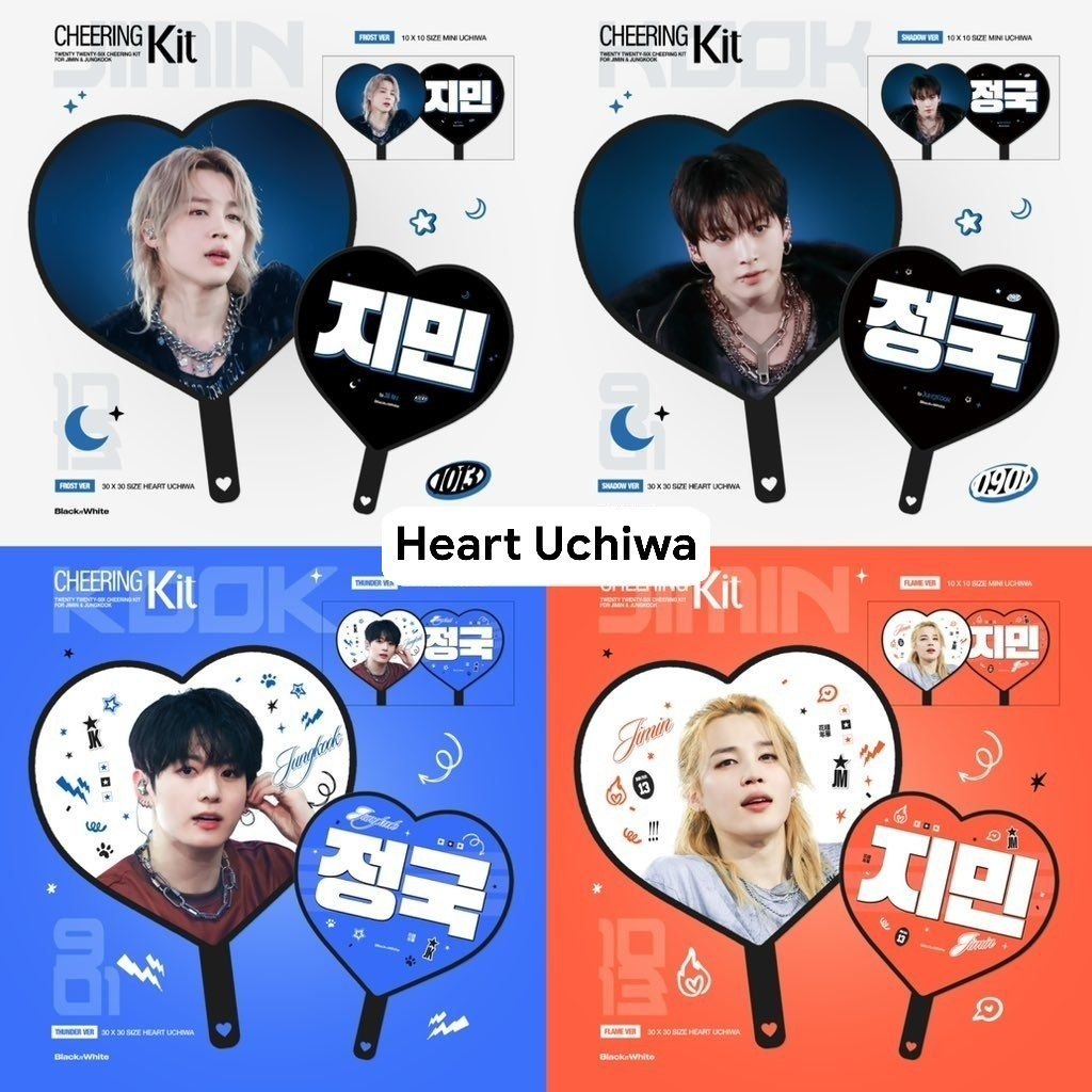 kthloveme's tweet photo. ⋮ ⌗ 🇰🇷 BTS Jimin , Jungkook Cheering Kit by Black N White

˙⋆✮ price : 
— Slogan : RM56
— Heart Uchiwa : RM56
— Mini Uchiwa : RM28 

DATELINE : TOMORROW❗️
‹𝟹 price exc all fees 
#pasarbts #pasarbtsmy #myarmyjual 

more items/update:
https://t.co/kfsUrQttli https://t.co/cHRaXCWb1T
