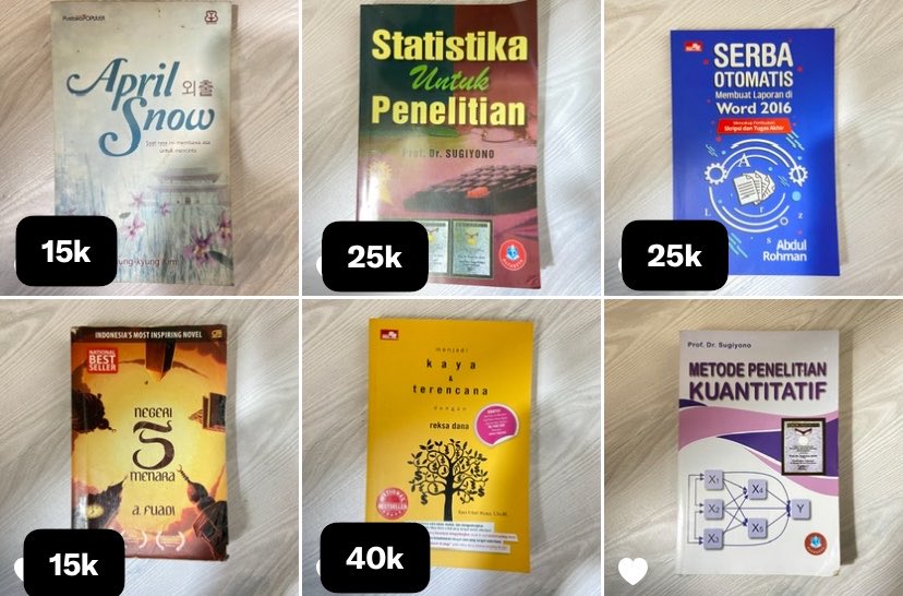 thisnuya's tweet photo. wts preloved buku
📚detail kondisi boleh DM, ya!

CO di 🍊 https://t.co/Rxeb9yxov0