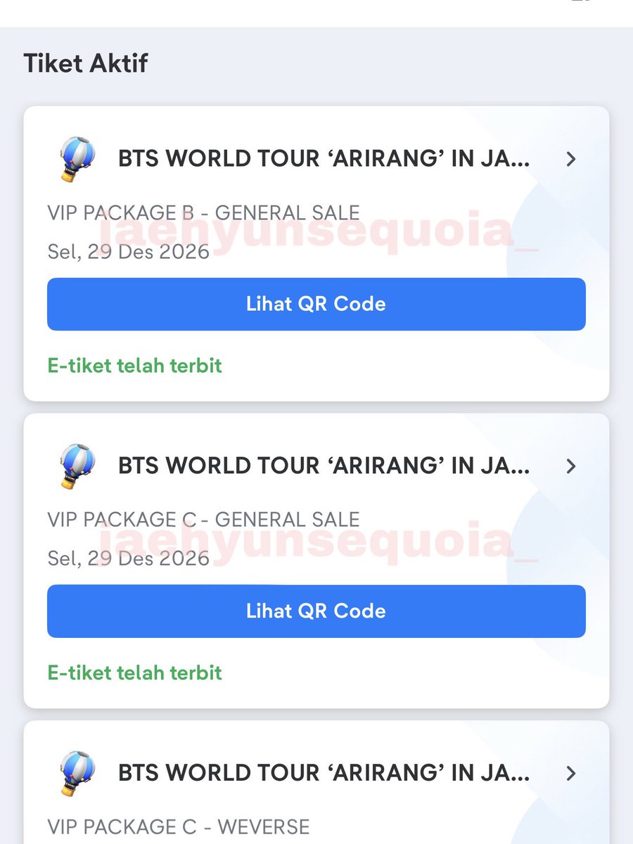 jaehyunsequoia_'s tweet photo. HASIL JASWARAN GUA HARI INI🤗💗 YEAY 10TIX VIP SECURED FOR MY FIRST JASWAR😋 https://t.co/DgP0m7AqJb