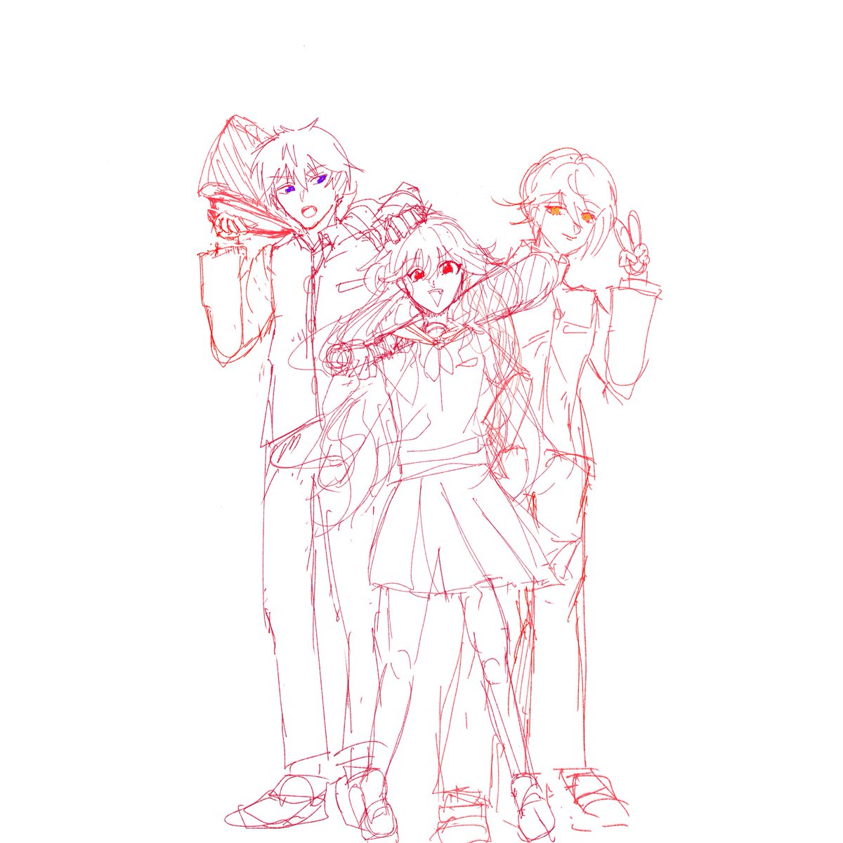 Wagtail418's tweet photo. #朝鬼FA
浅鬼トリオ落書き。馨くんが何年経っても友麻先生作品の中で一番うまく描けない。なんで何だ。 https://t.co/WeEAI0QYDl
