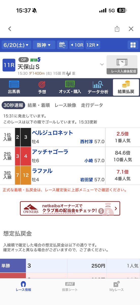 やはりケチったらダメ😭 3.12から流すのは良かったが、金欠だから絞り