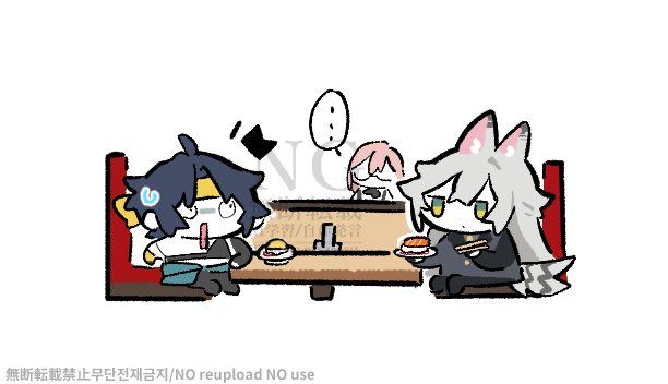 megane_helios's tweet photo. 席が足りないので仕方なく同じテーブルを使っている二人 https://t.co/k5KyeuBmJD