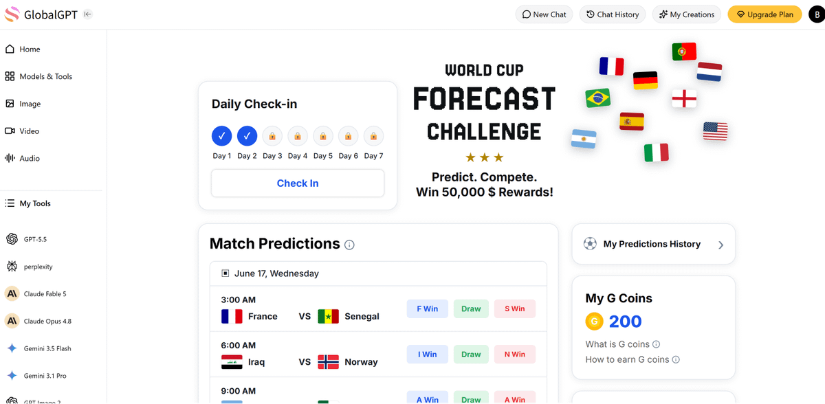 aaliya_va's tweet photo. World Cup Forecast Challenge is live!

Check in daily, build your streak, invite squadmates, and earn G Coins for Sports Predict.

Make your picks. Grow your squad. Stack rewards.

👉 https://t.co/HIZVTgmarn

#WorldCup #SportsPredict #AI #Football https://t.co/6Jy2B7F36S