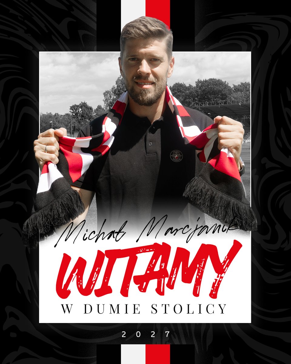 Polonia1911's tweet photo. 🆕 Pierwsze letnie wzmocnienie. Nowym zawodnikiem Dumy Stolicy został Michał Marcjanik! 🖤

✍ Doświadczony obrońca podpisał kontrakt obowiązujący do końca sezonu 2027/28.

Poznajcie bliżej naszego zawodnika 👉 https://t.co/Wbyo09YTTC https://t.co/5xHVpVZBHP