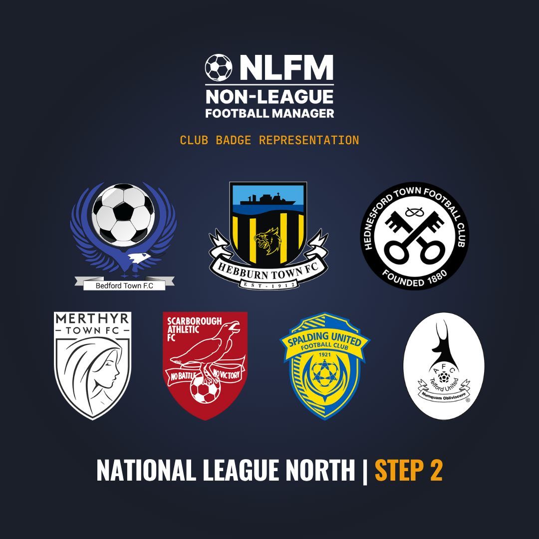 nlfm_game's tweet photo. We're sure a few of these will please some of our fans.

Introducing seven more clubs from the National League North.

Confirmed Clubs: @BedfordTown @HebburnTown @Hednesford_Town @MerthyrTownFC @safc @SpaldingUnited @telfordutd 

Contact us to have your club in the game. https://t.co/lHJX7QX9XD