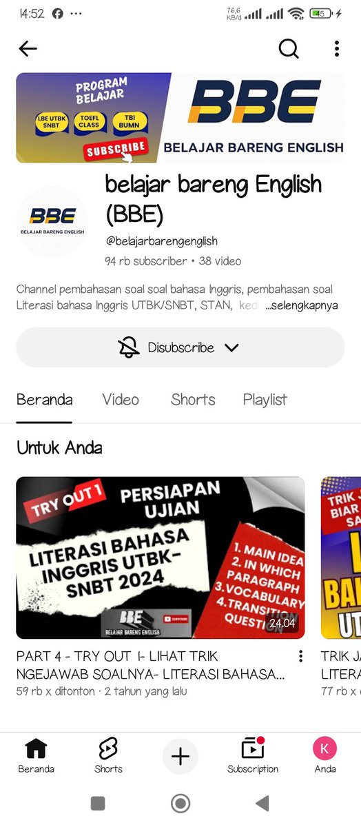 kimayasachi's tweet photo. Hii studytwt 👋
Buat pejuang SNBT tahun depan, coba deh cek 2 channel ini. Menurut aku penjelasan LBE nya enak banget diikutin dan mudah dipahami 🥹🤍
Semoga bisa bantu kalian belajar. Semangat terus pejuang SNBT! 📚✨ https://t.co/JvCQAnrKRK