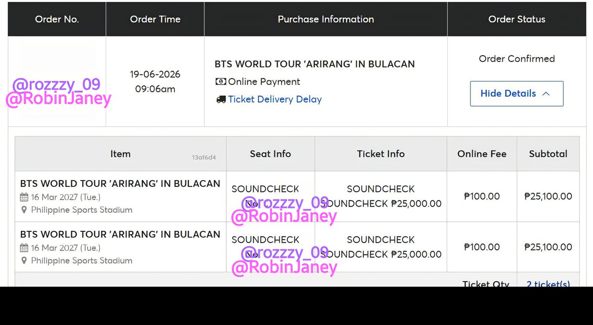 RobinJaney's tweet photo. We're seeing BTS next year in the 🇵🇭 ! 
We finally won the BTS ticketing war!
@rozzzy_09 🫂💜✨️

#BTS_WORLDTOUR_ARIRANG
#BTS_WORLDTOUR_ARIRANG_BULACAN https://t.co/RJMSJyvFg3