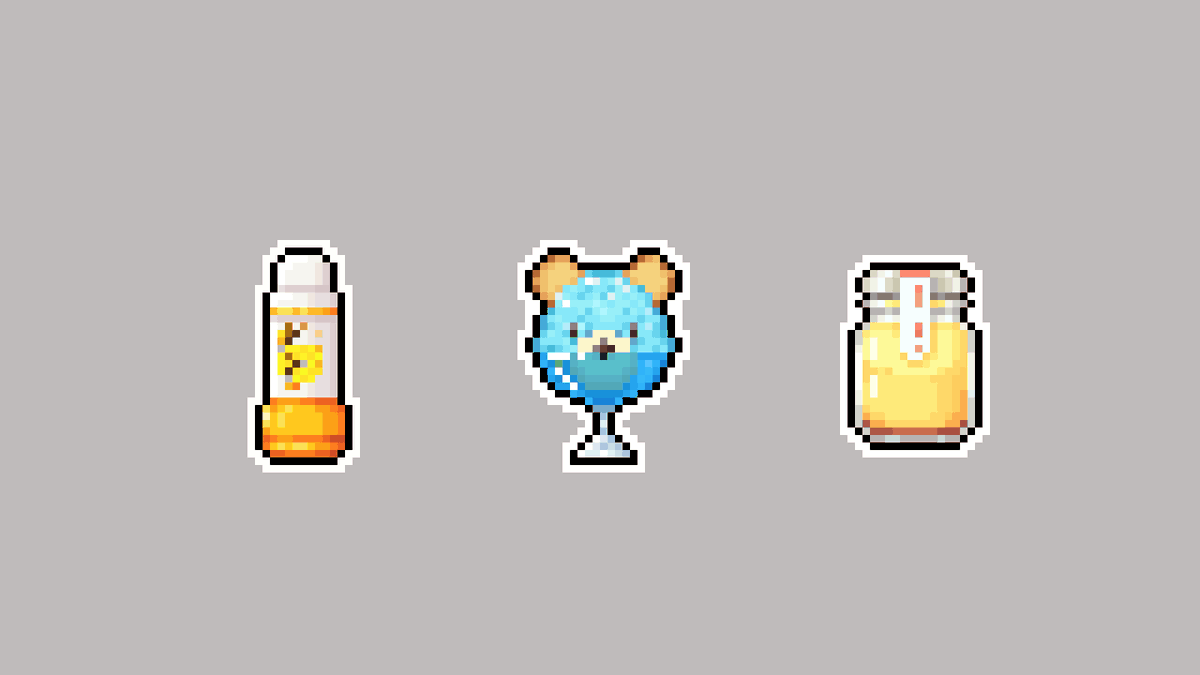 fever385's tweet photo. 山口-萩夏みかんドレッシング
鹿児島-白熊
宮崎-南国プリン
#ドット絵 #pixelart https://t.co/HyGYQ3fs3T