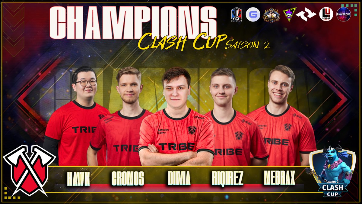 FrenchCup's tweet photo. @TribeGaming  CLASH CUP S2 CHAMPION

📢After several months of competition, the world champion has won the prestigious Clash Cup S2 tournament.

Congratulations:
🥈@DSM_Esports_ for the second place 
🥉@CB7esports for the third pace
@Dima_CoC MVP Tournament

Thank you all https://t.co/KPxnoZ0mF3
