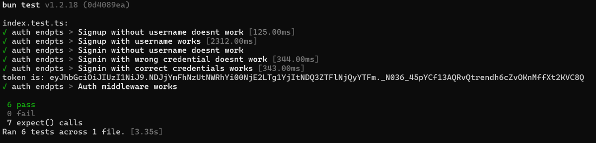 0xrishuraj's tweet photo. Completed signup/signin :
>zod
>jwt
>bcrypt
>auth_middleware https://t.co/0tHeprHGYM