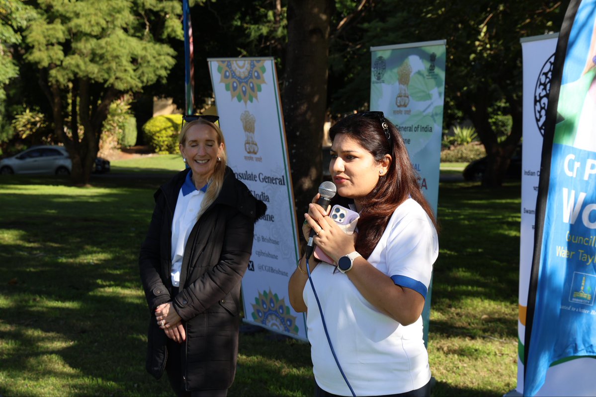 CGIBrisbane's tweet photo. A wonderful celebration of the 12th International Day of Yoga held at the beautiful and lush green Guyatt Park in association with Cr Penny Wolff, Councillor Walter Taylor Ward. It was heartening to witness the enthusiastic participation of yoga enthusiasts, community leaders and friends of India from all age groups. The event reflected the growing popularity of yoga as a holistic practice that promotes physical well-being, mental harmony, and a healthy lifestyle while bringing communities together in the spirit of unity and wellness. Thank you  Councillor Sandy Landers for gracing the occasion.
#yoga #yogawithus #IDY2026 #healthylifestyle #yoga365 #yogaforpeace #yogaforhealthyageing
