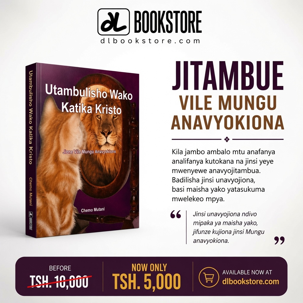 dlbookstore's tweet photo. Unajionaje wewe mwenyewe? Maisha unayoishi leo yanaakisi utambulisho ulio nao.

Kitabu: Utambulisho katika Kristo
Bei: 5000 TZS (discount)
Link: https://t.co/a5kzPIrsik 

Badilisha mtazamo wako, ubadilishe maisha yako.
#UtambulishoKatikaKristo #dlbookstore #pendavitabu https://t.co/5pKZQYsHhg