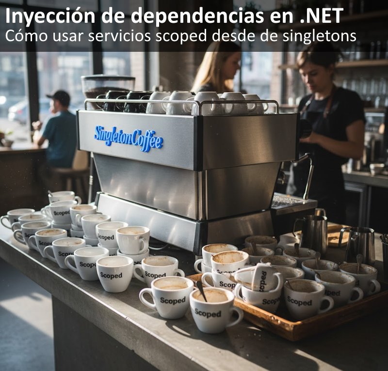 variablnotfound's tweet photo. En .NET, si un servicio singleton usa dependencias registradas como scoped, no podemos inyectarlos en constructor. La forma correcta es usar ámbitos personalizados, y obtener los servicios scoped desde ellos. En este post de @jmaguilar vemos cómo ➡️ https://t.co/e7Y1Fy0V0u https://t.co/Uj0UseRmzg