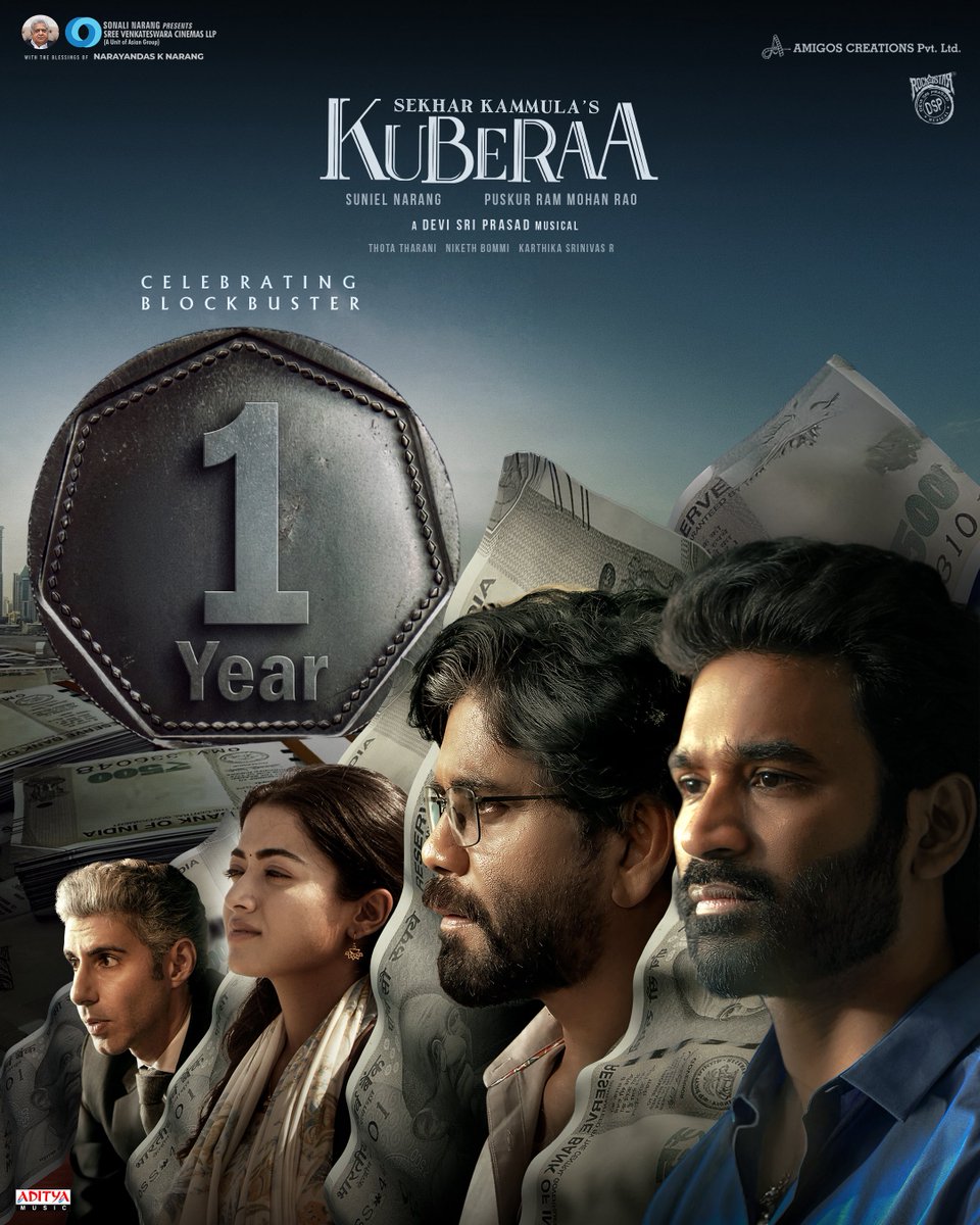 KuberaaTheMovie's tweet photo. Celebrating 1 Glorious Year of #Kuberaa ✨

A journey powered by brilliant storytelling, memorable performances, and immense audience love.

#1YearOfSekharKammulasKuberaa #1YearOfKuberaa

@dhanushkraja @iamnagarjuna @iamRashmika @sekharkammula @ThisIsDSP https://t.co/h5pTvNFrEz