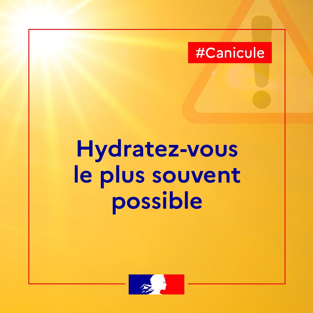 Image de Préfète de l'Isère - #Canicule 🚿| Rafraîchissez-vous tout au long de la journée.
En période de fortes chaleurs, mainteni