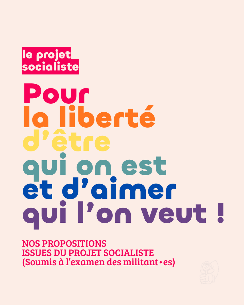 partisocialiste's tweet photo. 🏳️‍🌈 La lutte pour les droits des personnes LGBTQIA+ est au coeur du Projet socialiste ! https://t.co/3aGoOBAEaI