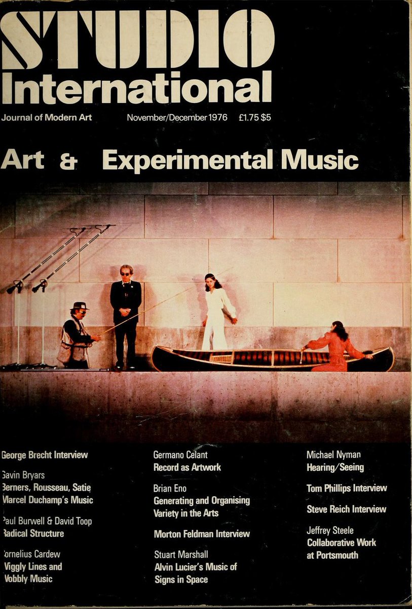 robinrimbaud's tweet photo. An essential free download - Studio International: Art &amp; Experimental Music (1976), with Michael Nyman, Cornelius Cardew, Gavin Bryars, Brian Eno, David Toop, Steve Reich and Morton Feldman. Amazing!!

https://t.co/ZRdPXivcxx https://t.co/Pq1NWMvq24