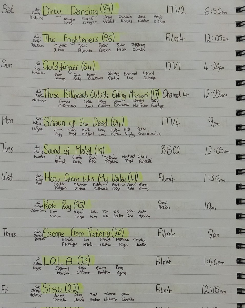 ReelTours's tweet photo. Here's the notes from our @bbcmerseyside segment this morning on the Sean Styles Show, featuring our top film recommendations on TV for the week. Enjoy! https://t.co/wBqXIz5PZy