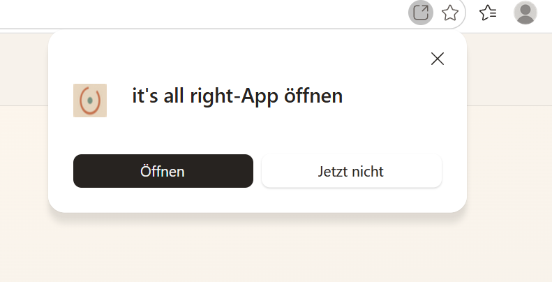 HaraldMuehlhoff's tweet photo. How to say you don't care without saying you don't care, @MicrosoftEdge  ...

My icon for https://t.co/BOOQXoLUBF is fine everywhere; just not in the Edge dialog if you want to open the app from the browser version.
#msedge #PWA #designfail https://t.co/m95qYcppO1
