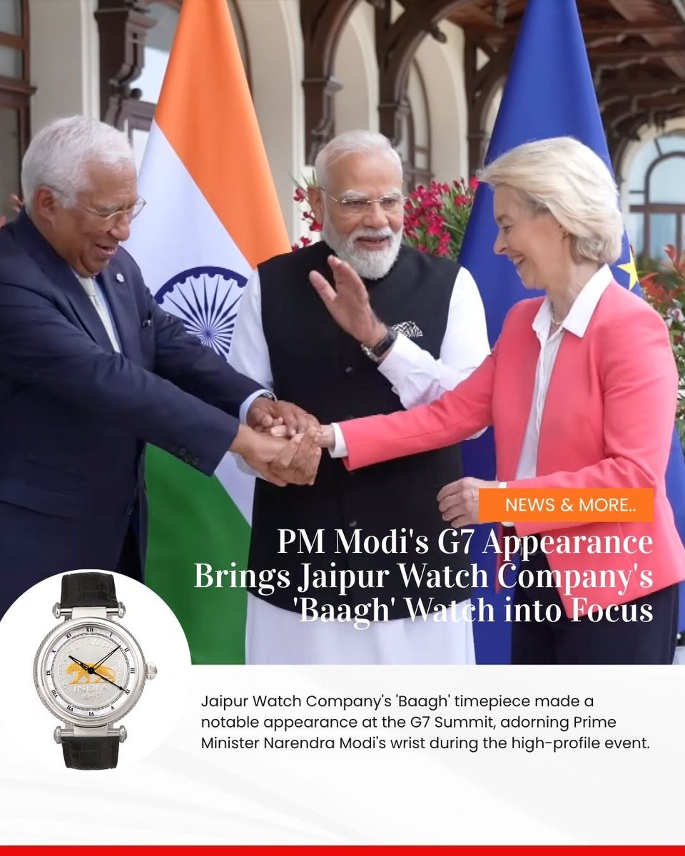 Ahanadhawan's tweet photo. The 1947 coin inside that dial isn’t just a detail.  
It’s a piece of India’s story traveling to the G7 stage.  
#JaipurWatchCompanyAtG7 https://t.co/mqxSBl3Llq