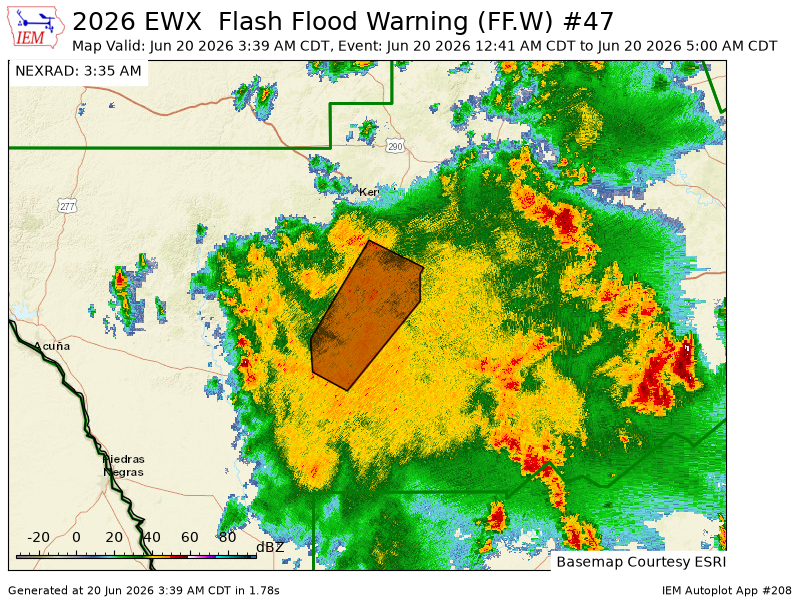 EWXBot's tweet photo. EWX continues Flash Flood Warning [flash flood: radar indicated, flash flood damage threat: considerable] for Bandera, Medina [TX] till Jun 20, 5:00 AM CDT https://t.co/w8B1mwzmvP https://t.co/iAwUGObvXx