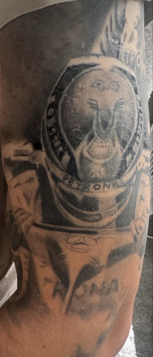 MG8150's tweet photo. @LewisHamilton bit late but it’s ongoing. Hamilton tribute tattoo ongoing. Congratulations on your first @ScuderiaFerrari win. https://t.co/mfKU82DKQj
