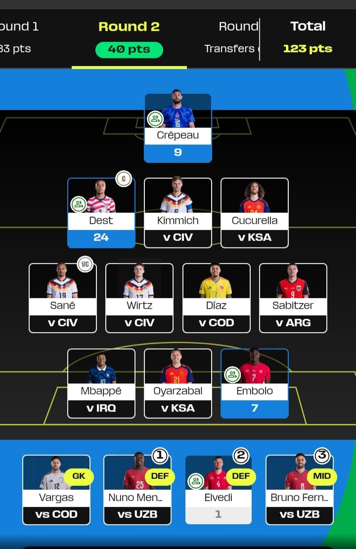FPLhunters's tweet photo. Just into round 2 and already made 2 howlers. Failed to save Mbappe Captaincy and then missed deadlines for R2. Net loss = No transfers + missed Vini as 12th man. 
#wcl2026 #FRASEN    #wc26fantasy @GianniButtice @FPLGeneral @LetsTalk_FPL https://t.co/toTDQej5rh