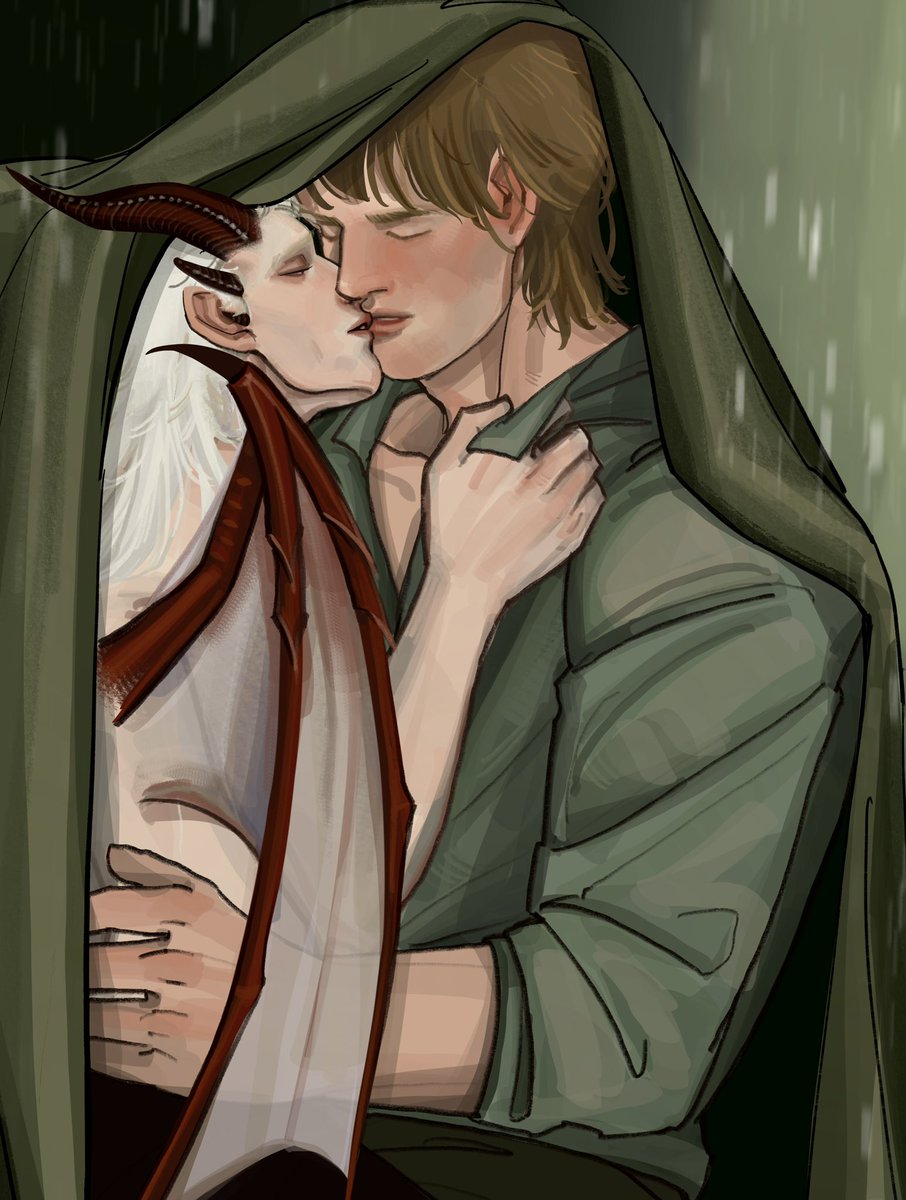 umawhiteyun's tweet photo. #dunkaerion 
Aerion- the arrogant dragon prince- is kissing a human hedge knight in the middle of a rainy forest ? 🫢 

Ahhh youth. 😌 https://t.co/TiVp8sWhTE