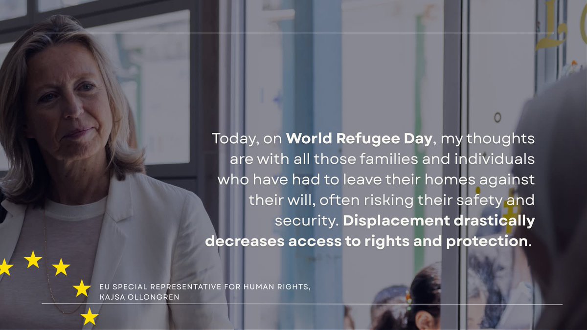KajsaOllongren's tweet photo. Today, I express my solidarity with refugees. Protection, the right to asylum and non-refoulement are non-negotiable. #WorldRefugeeDay https://t.co/on8a2pA8gz