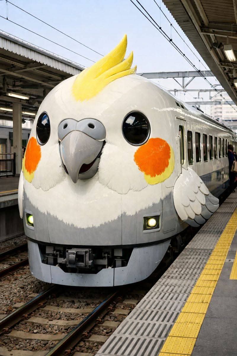 bikkey_ramune's tweet photo. インコの新幹線🚄
ウロコバージョンが1番速そう😆

#ウロコインコ　#オカメインコ
#セキセイインコ https://t.co/uOgROY1MNp