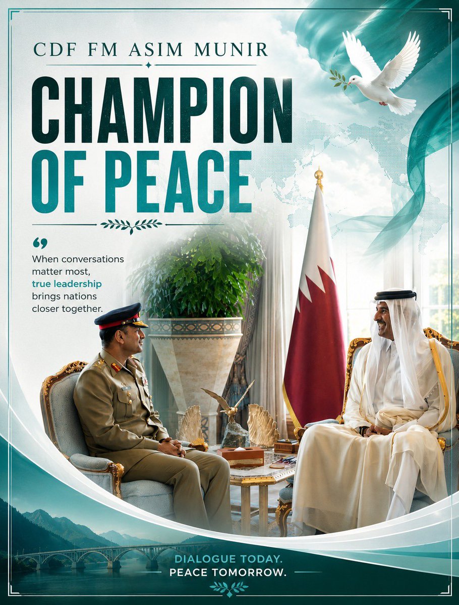 AleezaPizza_'s tweet photo. The Islamabad MoU has drawn renewed attention to Pakistan’s diplomatic outreach, with Syed Asim Munir being recognized for supporting dialogue when the region needed calm and engagement most.

#CDFChampionOfPeace
#CDFEnsuredPeace https://t.co/rOl5CHOcsm