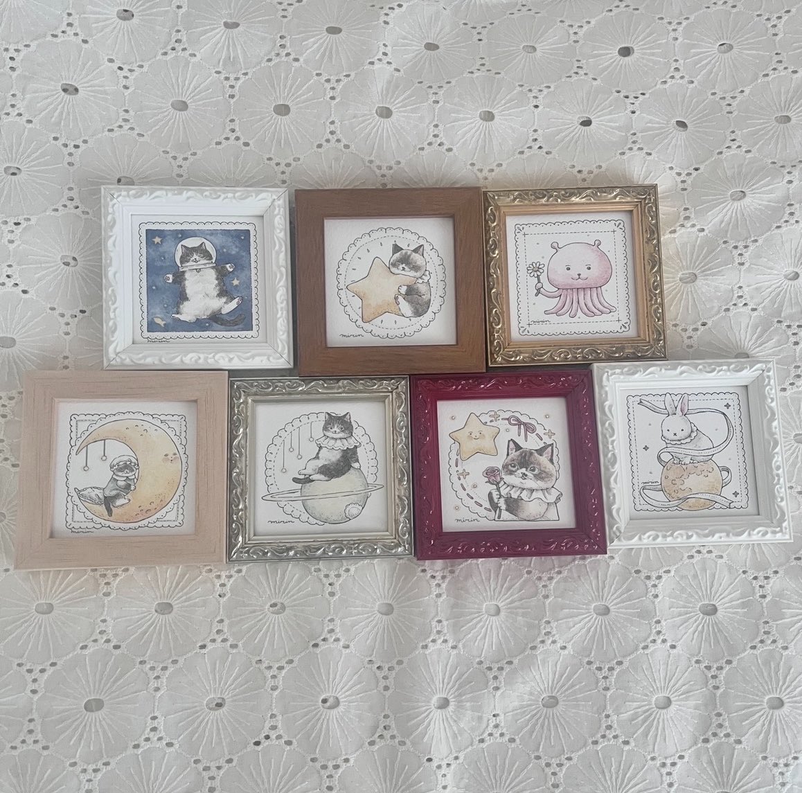 mrn467's tweet photo. 個展まであと4日🧚‍♂️
展示する小作品たちです‧˚₊*̥ https://t.co/mcQGvgzFsG