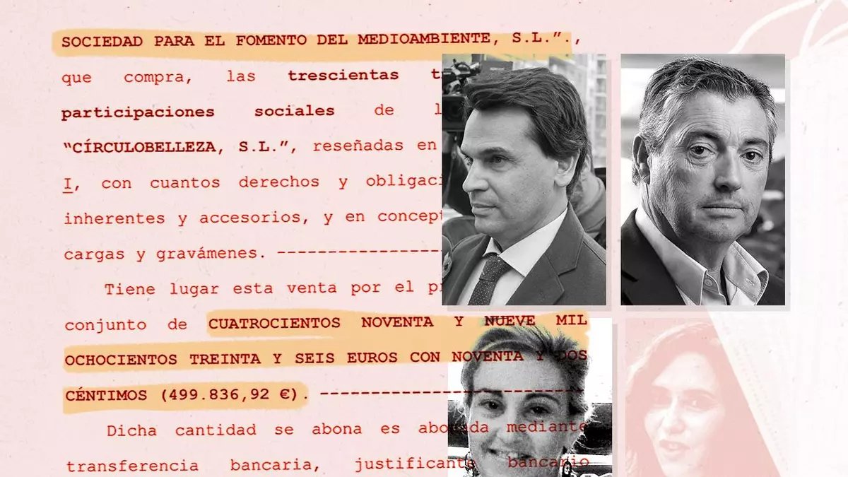 iescolar's tweet photo. 4/10

La cronología es llamativa.

González Amador cobra los dos millones en dos pagos, en mayo y agosto de 2020.

Un mes después, en septiembre, la mujer de Camino compra a su marido su parte en una pequeña empresa: Círculo de Belleza SL. Entonces la valoran en 20.000 euros. https://t.co/78ZDtaLUF9