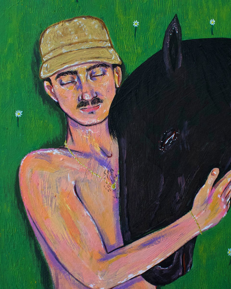 eliechammaa's tweet photo. Robert with a black horse 🐴 
60x50cm
Acrylic on primed canvas
2026

#queerart https://t.co/yuQqmzQzyJ