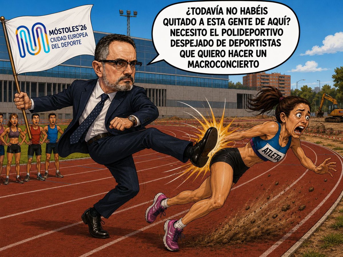 PSMostoles's tweet photo. Móstoles, Ciudad Europea del Deporte… pero los atletas entrenando fuera de su propia ciudad. El deporte debe ser una prioridad, no un obstáculo. 🏃‍♀️🏃‍♂️ #Móstoles #Deporte https://t.co/s0qq6lBiBU
