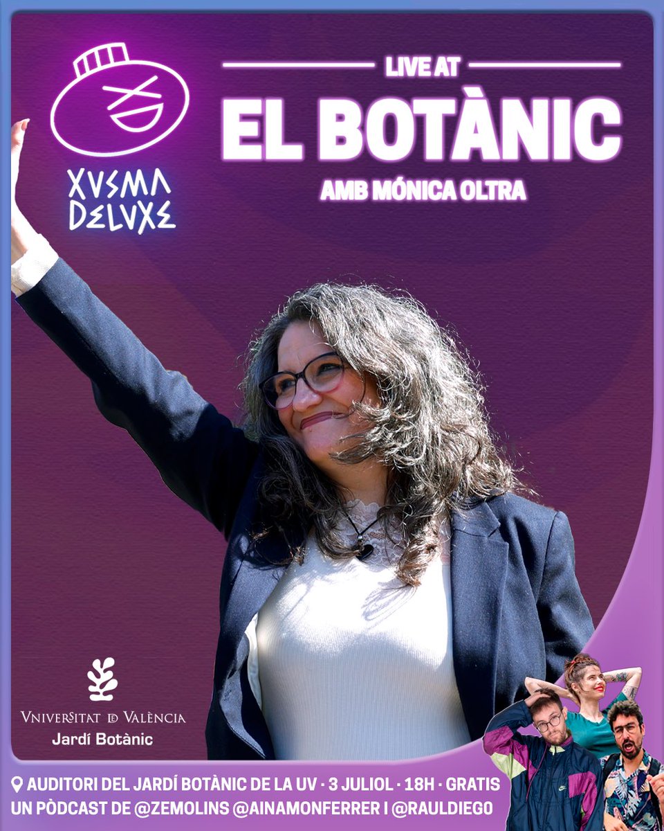 xusmadeluxe's tweet photo. 🧨 VALÈNCIA!!!

Divendres 03/07 entrevistarem @monicaoltra, exvicepresidenta de la Generalitat i futura candidata de @CompromisVLC a l’alcaldia de València!

🌿 Serà a l’auditori del @jardibotanicuv amb entrada gratuïta fins a completar l’aforament. Hi haurà aire condicionat ;) https://t.co/1MmPRACLdT