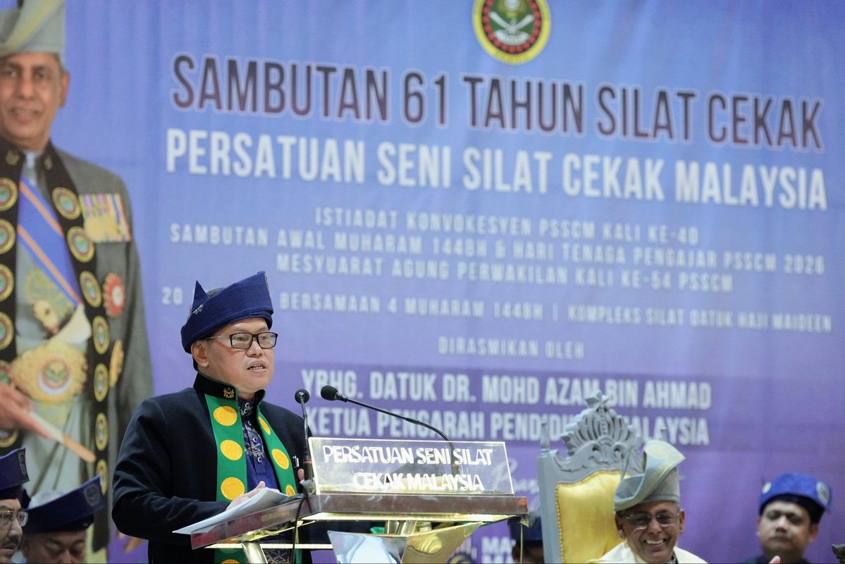 KemPendidikan's tweet photo. 14 JUN 2026 | ISTIADAT KONVOKESYEN PERSATUAN SENI SILAT CEKAK MALAYSIA (PSSCM) KALI KE-40 BERSEMPENA 61 TAHUN SILAT CEKAK PSSCM https://t.co/ayLRilgw1R