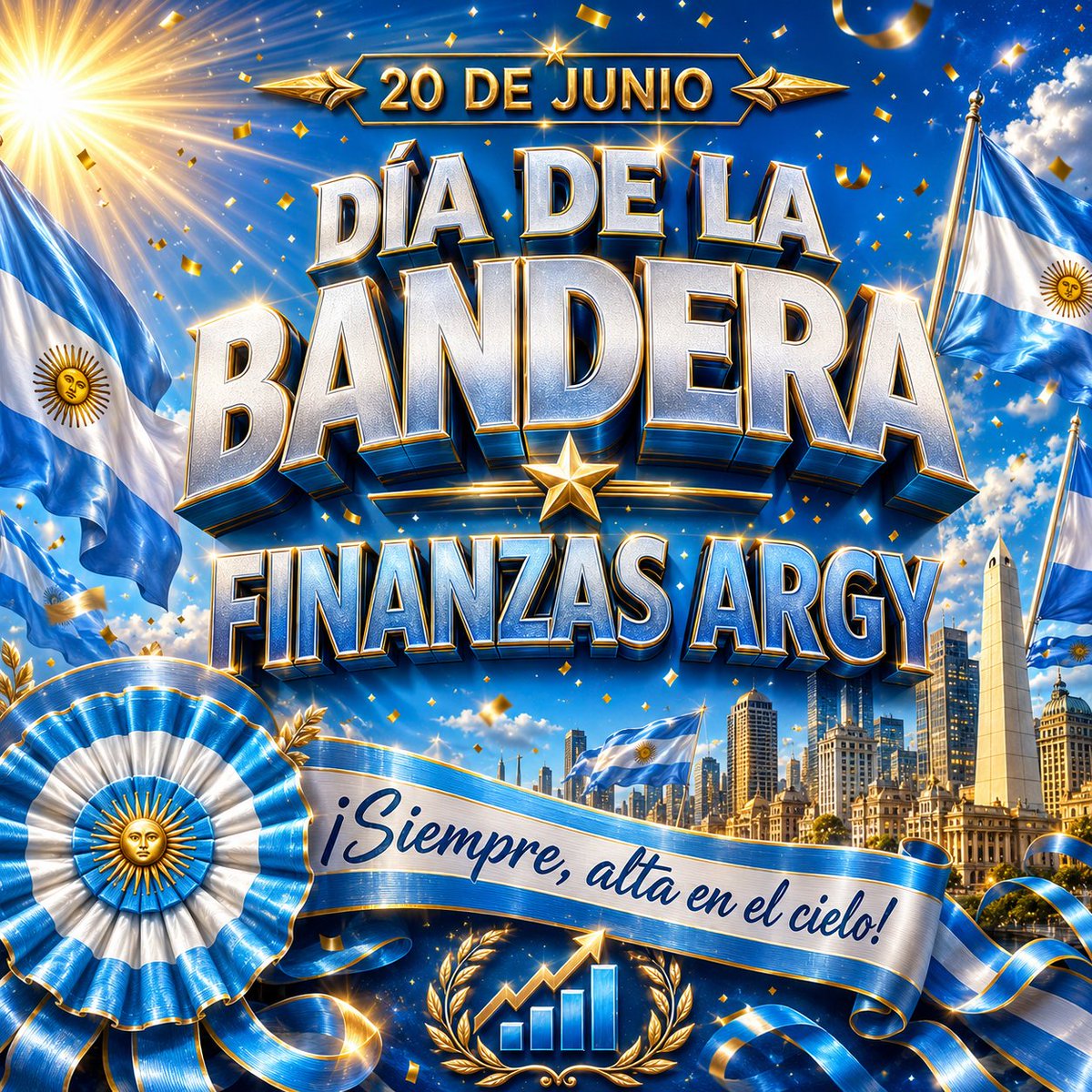 FinanzasArgy's tweet photo. 🇦🇷 20 de junio | Felíz Día de la Bandera

¡Siempre, alta en el cielo! https://t.co/i8oC5C0ZQ1