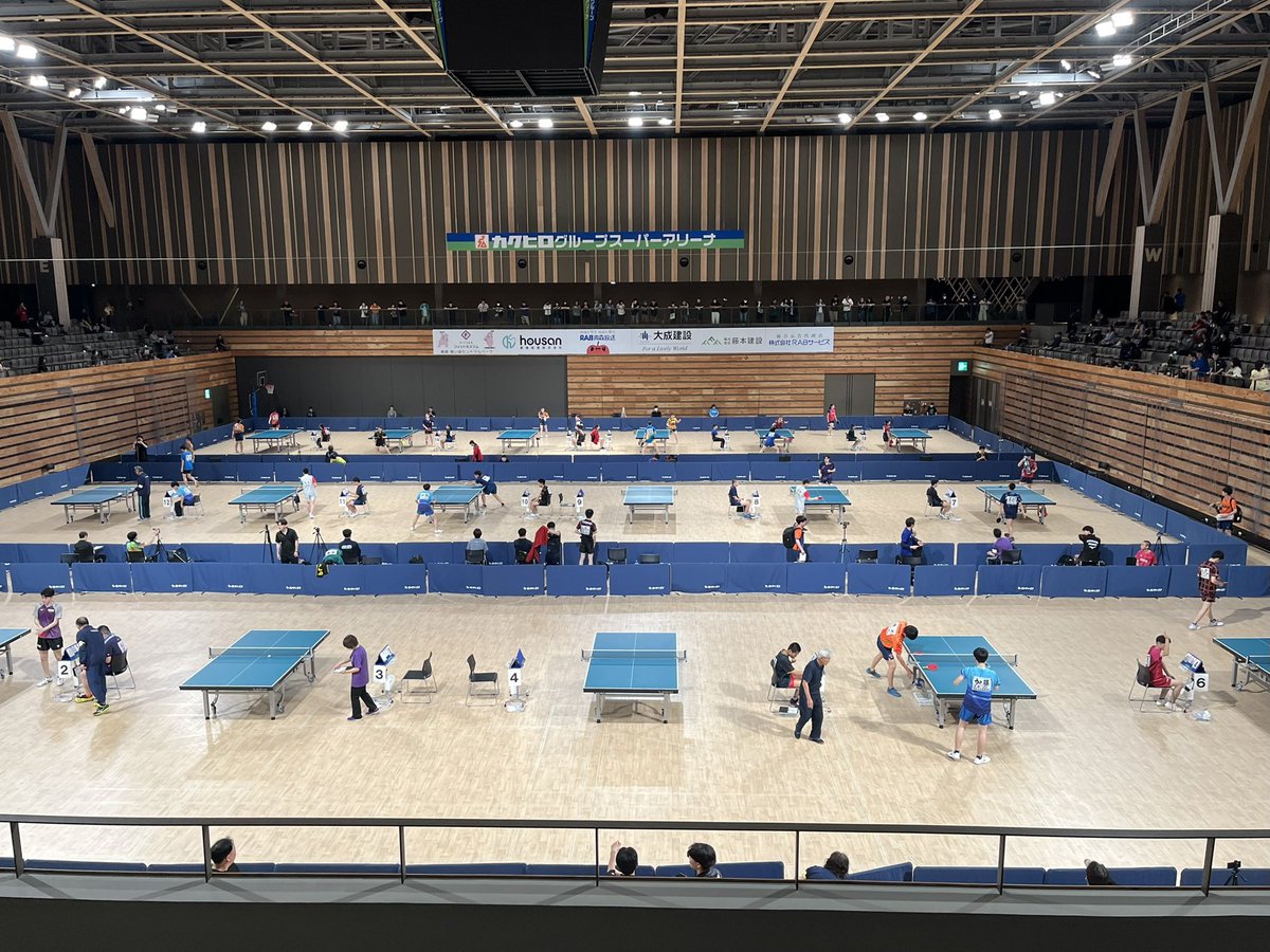 HIT_tabletennis's tweet photo. 6/20,21に青森市・カクヒログループスーパーアリーナで第80回国民スポーツ大会卓球競技青森県予選会が開催されています🏓
代表権獲得を目指して頑張ります！

#八戸工業大学　#八戸工業大学卓球部 https://t.co/QEnFpFztkb
