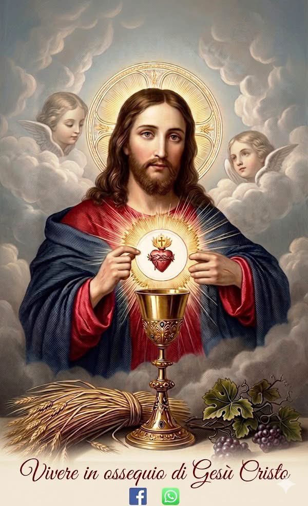 FGenteroyJr's tweet photo. THE EUCHARIST AND THE SACRIFICE: GIFTS OF THE HEART OF JESUS

From the “Writings” of Saint Alfonso Maria de Liguori, Bishop, Doctor of the Church:

"Oh if we meant the love that burns in Jesus' Heart for us!" This love has still induced him to stay with us in the Holy Sacrament as in a throne of love: because he stands under the appearance of little bread, closed in a chibbor, where it seems to remain in the full annihilation of his majesty, without movement and without the use of the senses, so it seems that she does no other office than to love men.

Love makes you wish for the constant presence of the loved one: this love and this desire made Jesus Christ stay with us in the Holy Sacrament. It seems too short for this Lord in love to have been for only thirty-three years catching men on this earth. , therefore to prove his wish to always be with us, he felt it necessary to perform the greatest of all miracles, which was the institution of the Holy Eucharist.

But the work of redemption was already done, men had already been reconciled to God: what was the use of Jesus’ stay on earth in this Sacrament? He stays with you because he can’t part ways with us saying that he finds his pleasures with us. This love has also induced him to eat our souls, in order to unite with us and make our hearts and His the same thing: «Whoever eats my flesh and drinks my blood lives in me and I in him».

Jesus died to become a priest: it was not necessary that the Redeemer died to save the world, but it only took a drop of blood, a single tear, a prayer to bring health to all; because this prayer, being of infinite value, was enough to save not one, but a thousand worlds. But to become a priest was the death of Jesus Christ necessary; otherwise where would have the victim that the priests of the new law now offer to God?

Oh wow! The excess of divine love! Out of the beloved heart of Jesus came all the sacraments, and mainly came this sacrament of love, with which it becomes a companion of life, food of the soul, a sacrifice of infinite value.

[From: “Novena of the Heart of Jesus”, “Ascetic Works”; “Jungle”; language simplification by Admin]

**********+**********
Edited by
Raffaele G. M. Rega