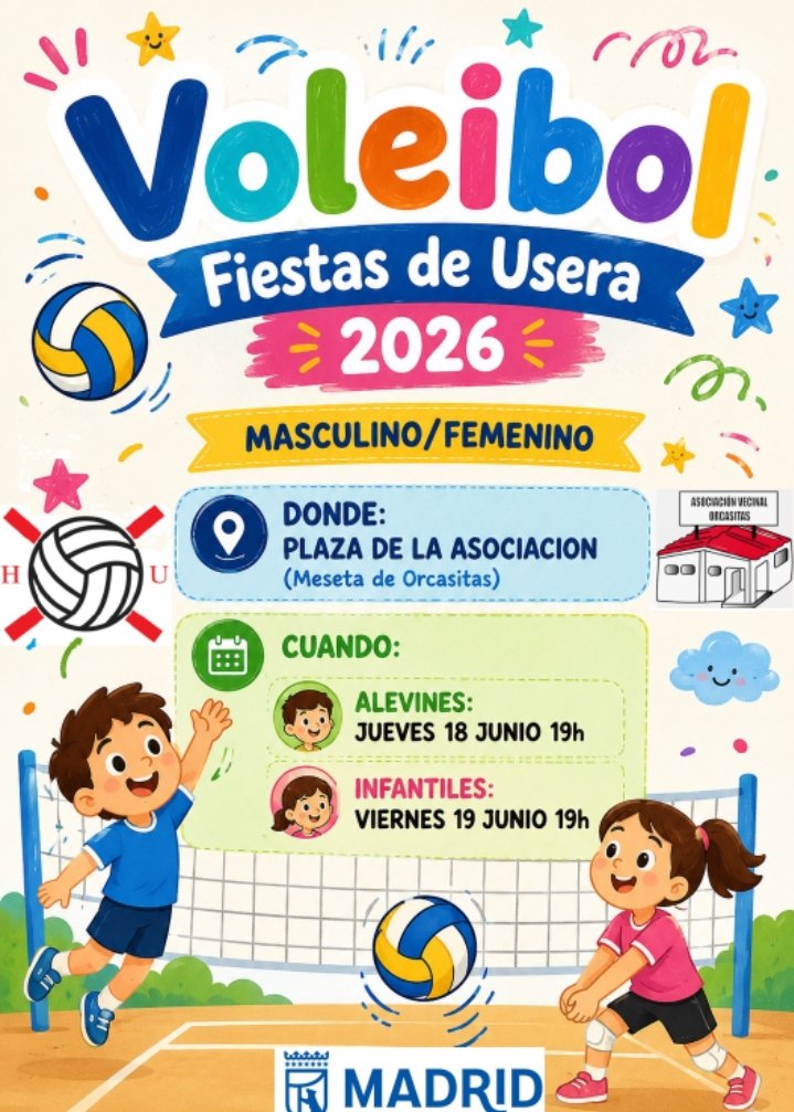 UseraVoleibol's tweet photo. Y vamos despidiendo la temporada jugando al voley en las fiestas de @jmd_usera con los alevines e infantiles del barrio, en la Plaza de la Asociación @AVOrcasitas  un año más. Felices fiestas. https://t.co/XKHkKMBBXy